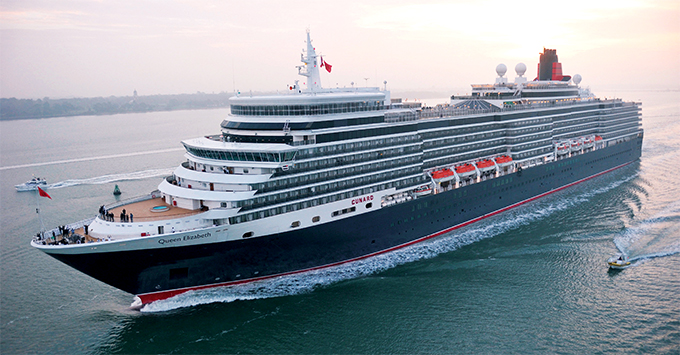 Queen Elizabeth at Sea (Photo: Cunard) Queen Elizabeth at Sea